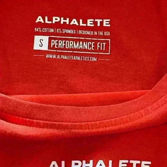 Alphalete Performance Long Sleeve Tee Size Small Red - Picture 5 of 6
